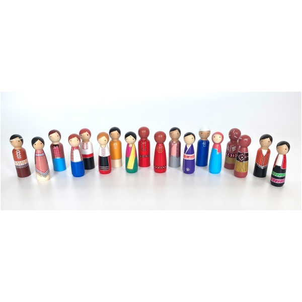 Around the World Peg Dolls - Couples