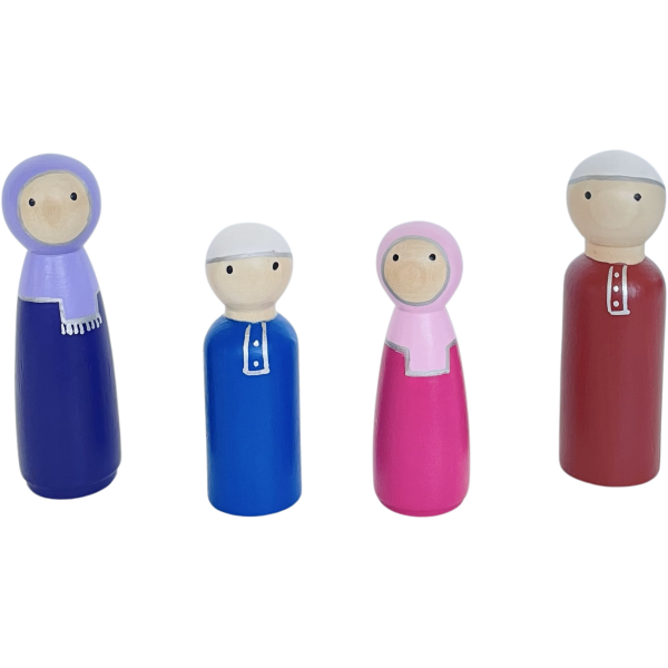 Muslim Family Peg Doll Set